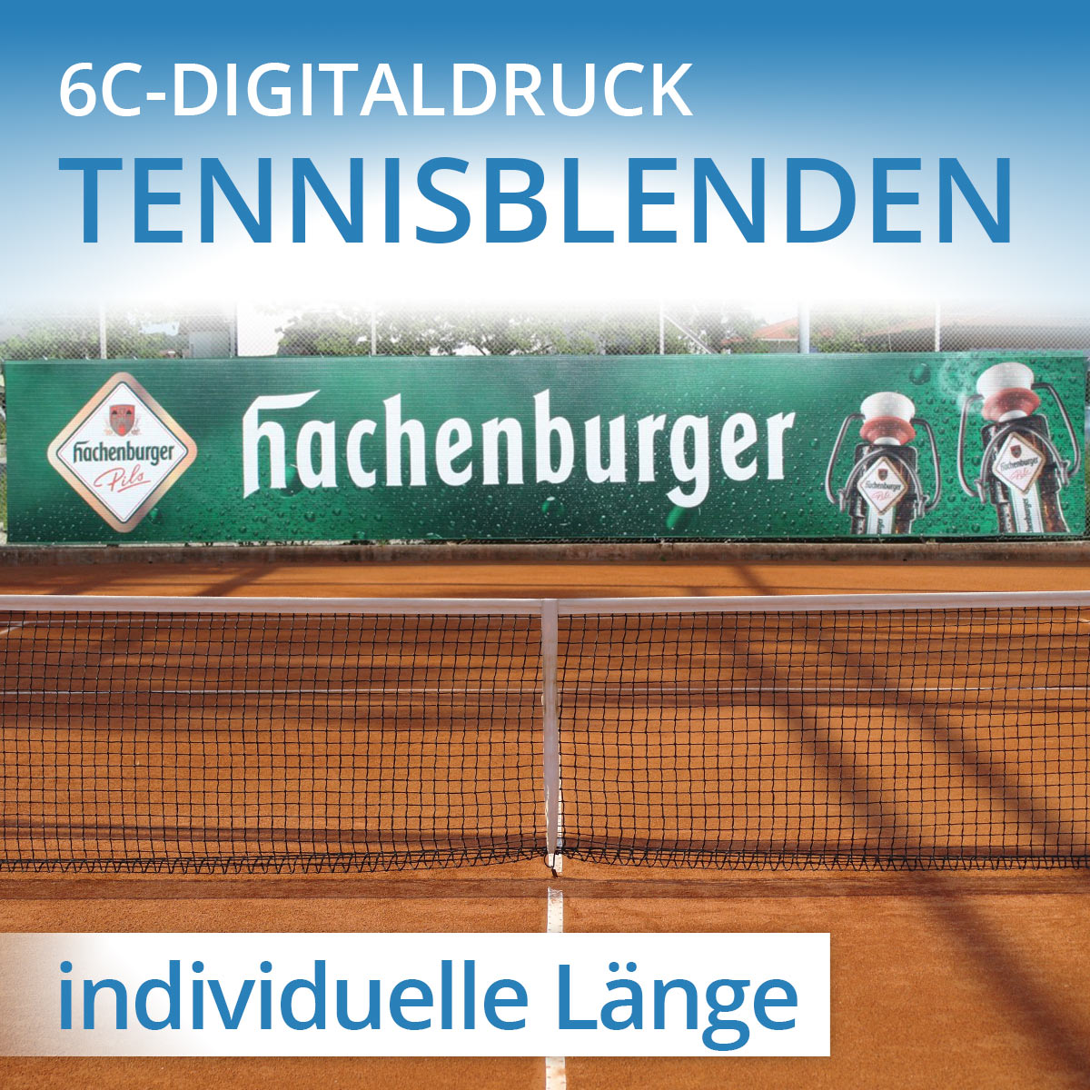 Digi-Tennisblende - 2 Meter Höhe - individuelle Länge